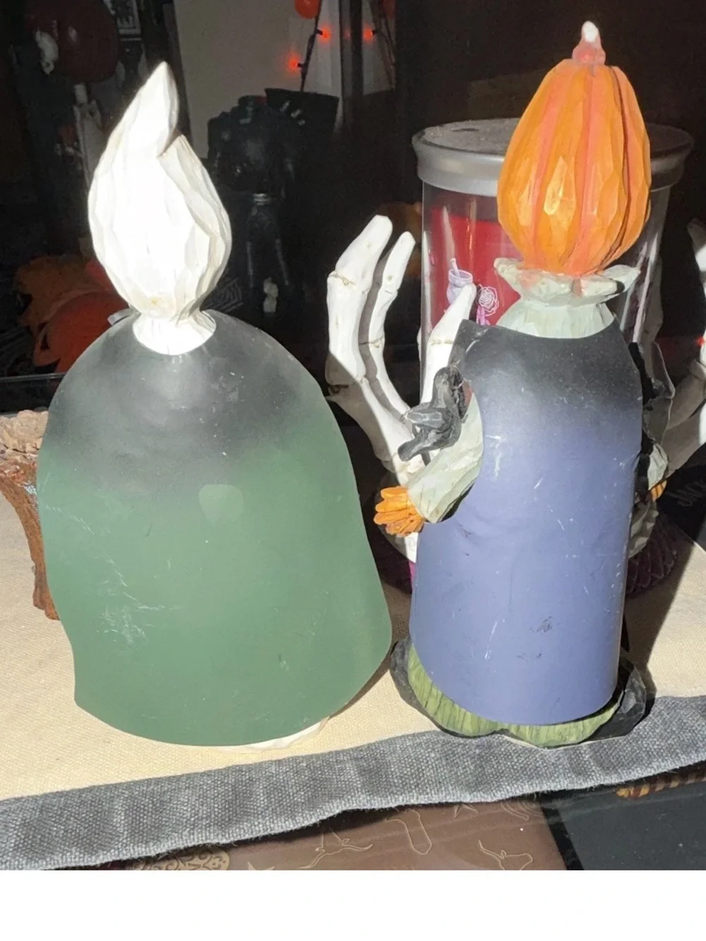 Recollections Orange Pumpkin & Green Cloak Halloween Figurine Set